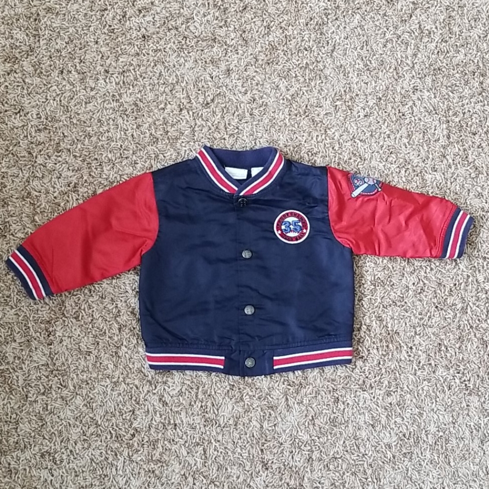 Varsity Baseball Red, White, Blue Snap Jacket